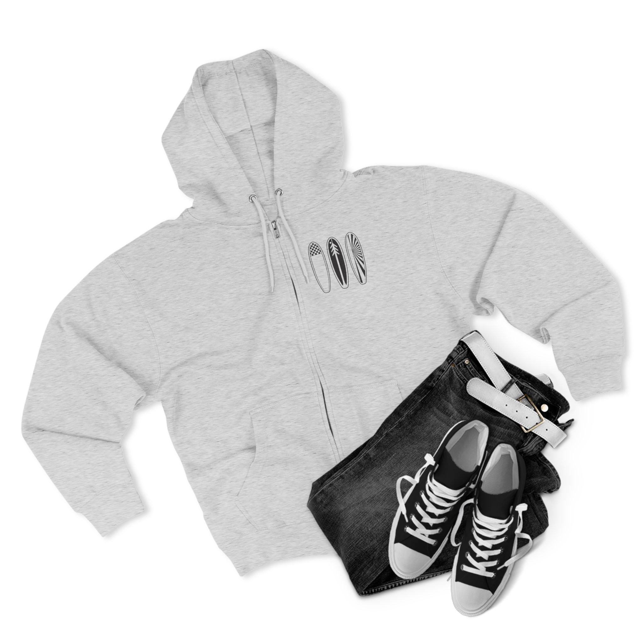Ventana Three Board Unisex - Zip Cotton Blend Fleece Hoodie