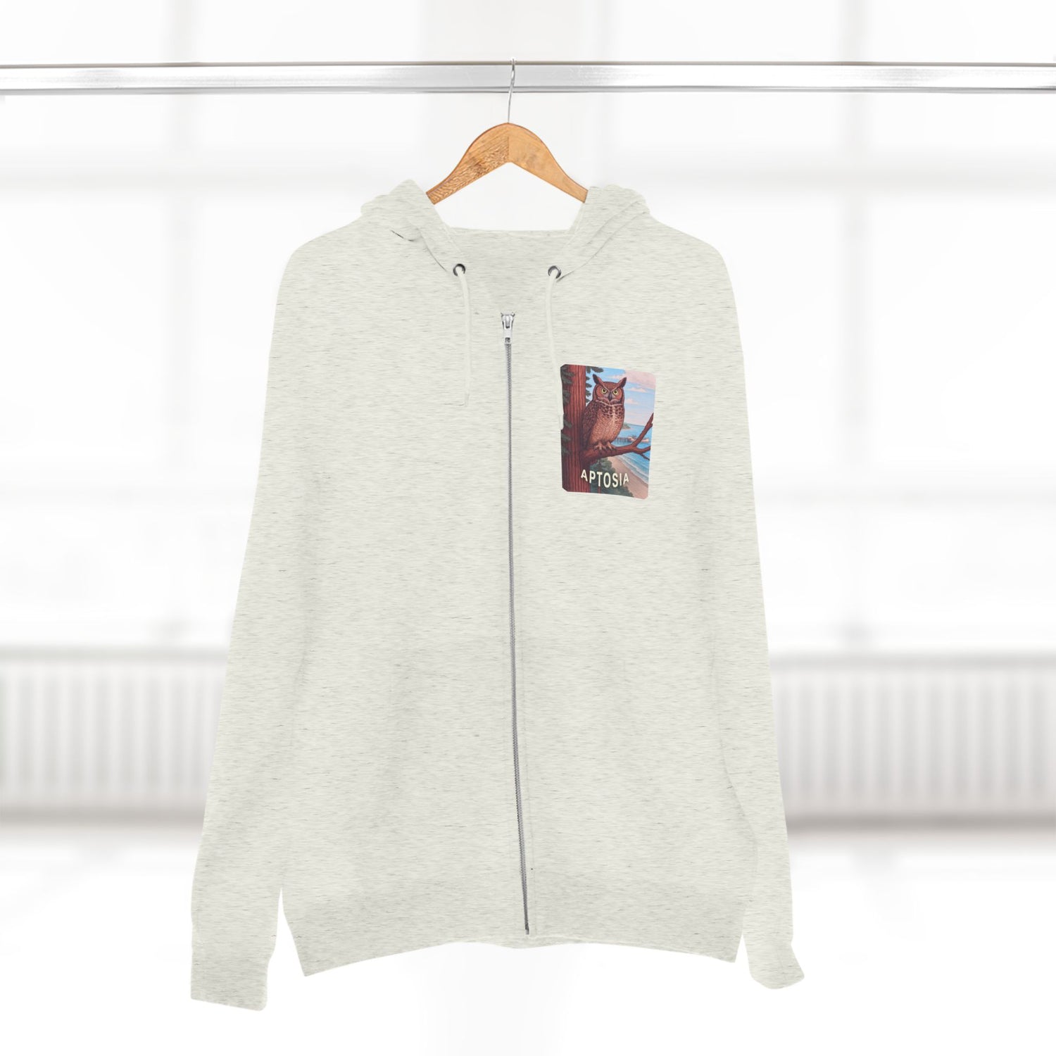 Aptos California Aptosia Owl Unisex - Zip Cotton Blend Fleece Hoodie