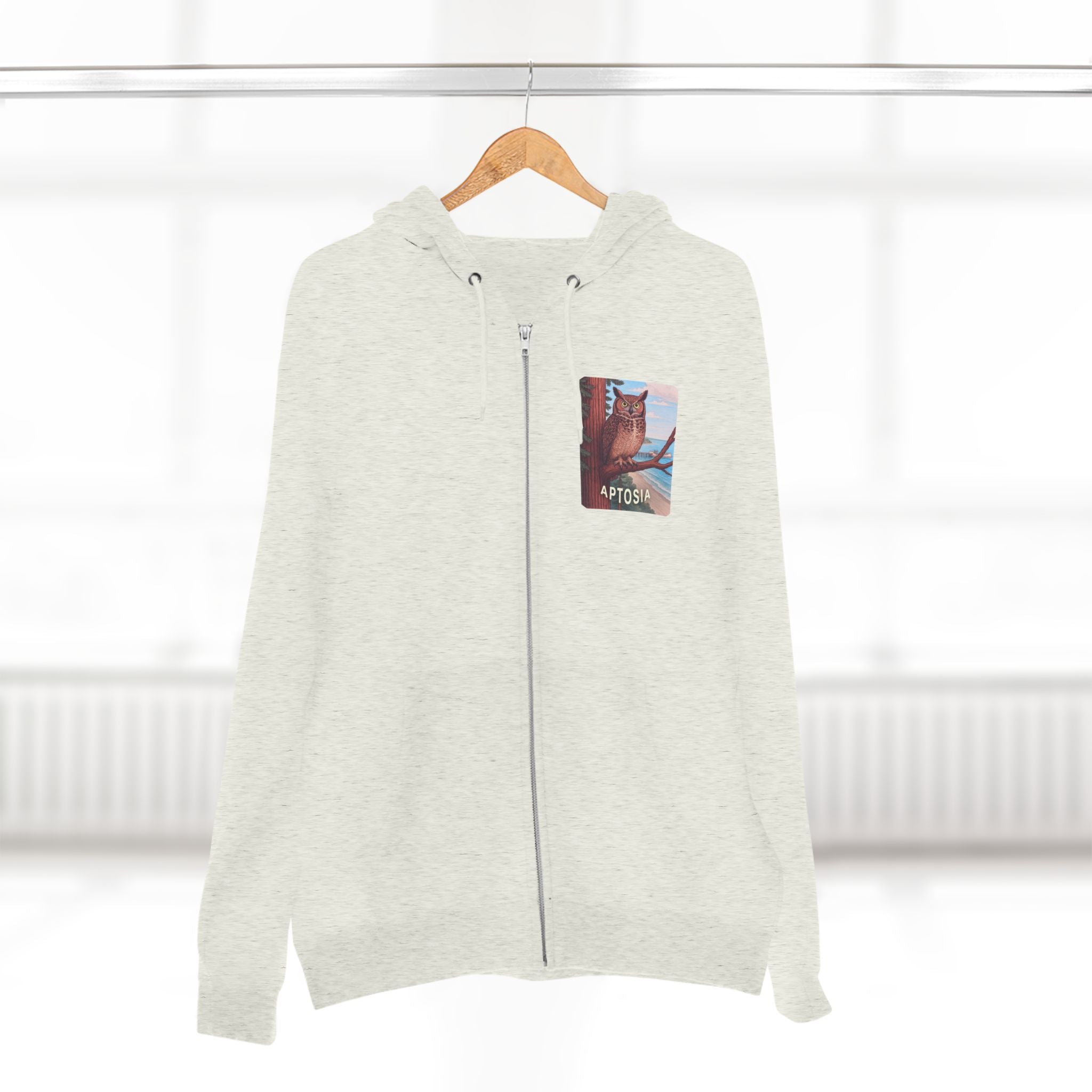 Aptos California Aptosia Owl Unisex - Zip Cotton Blend Fleece Hoodie