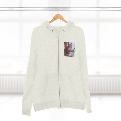 Aptos California Aptosia Owl Unisex - Zip Cotton Blend Fleece Hoodie
