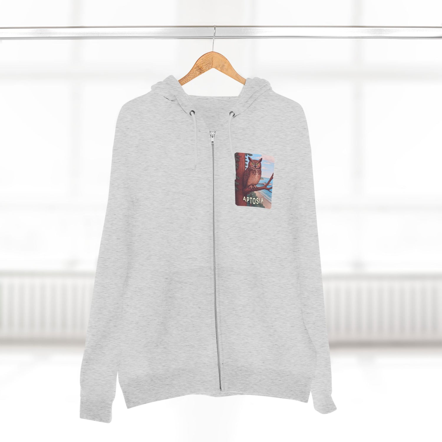 Aptos California Aptosia Owl Unisex - Zip Cotton Blend Fleece Hoodie