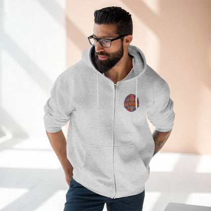 Ventana Psychedelic Treefish Logo Unisex - Zip Cotton Blend Fleece Hoodie
