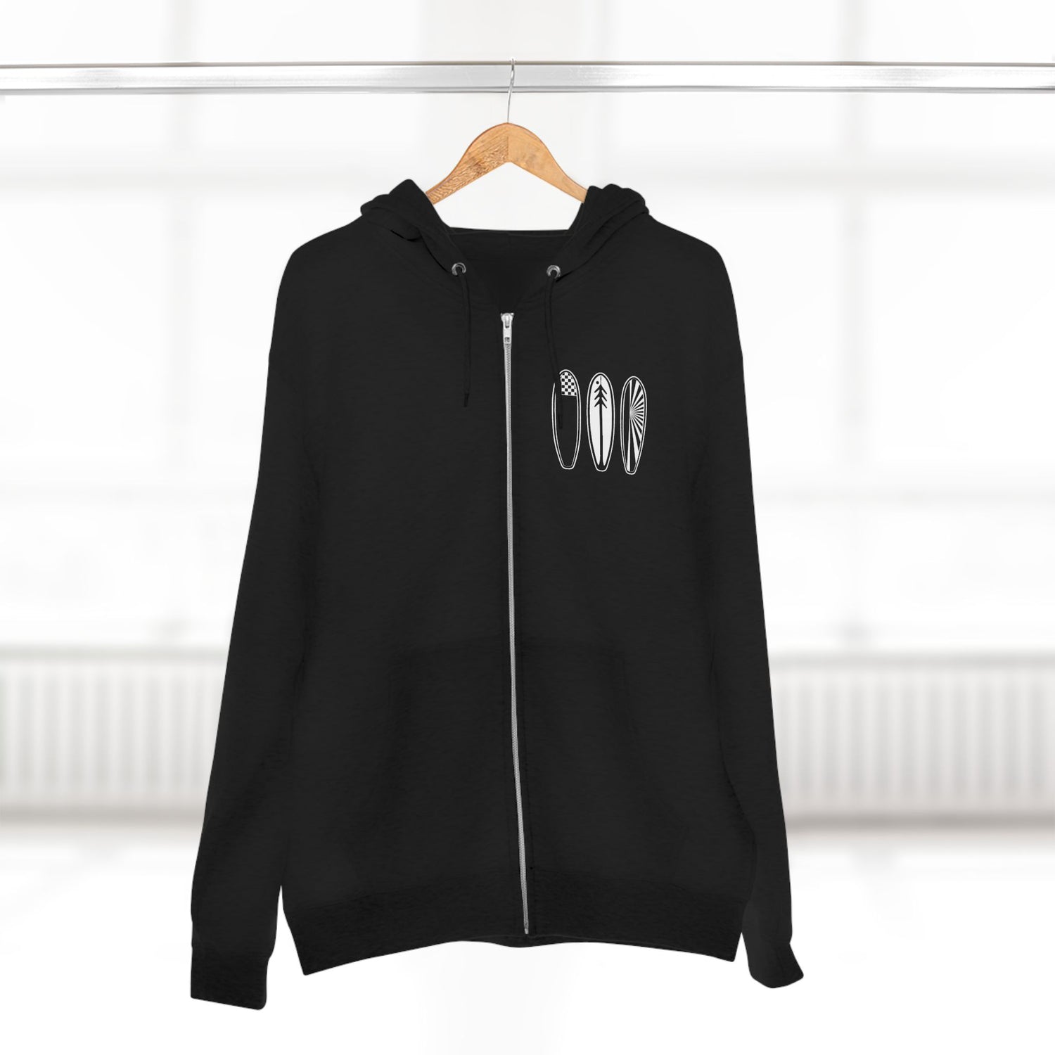 Ventana Three Board Unisex - Zip Cotton Blend Fleece Hoodie