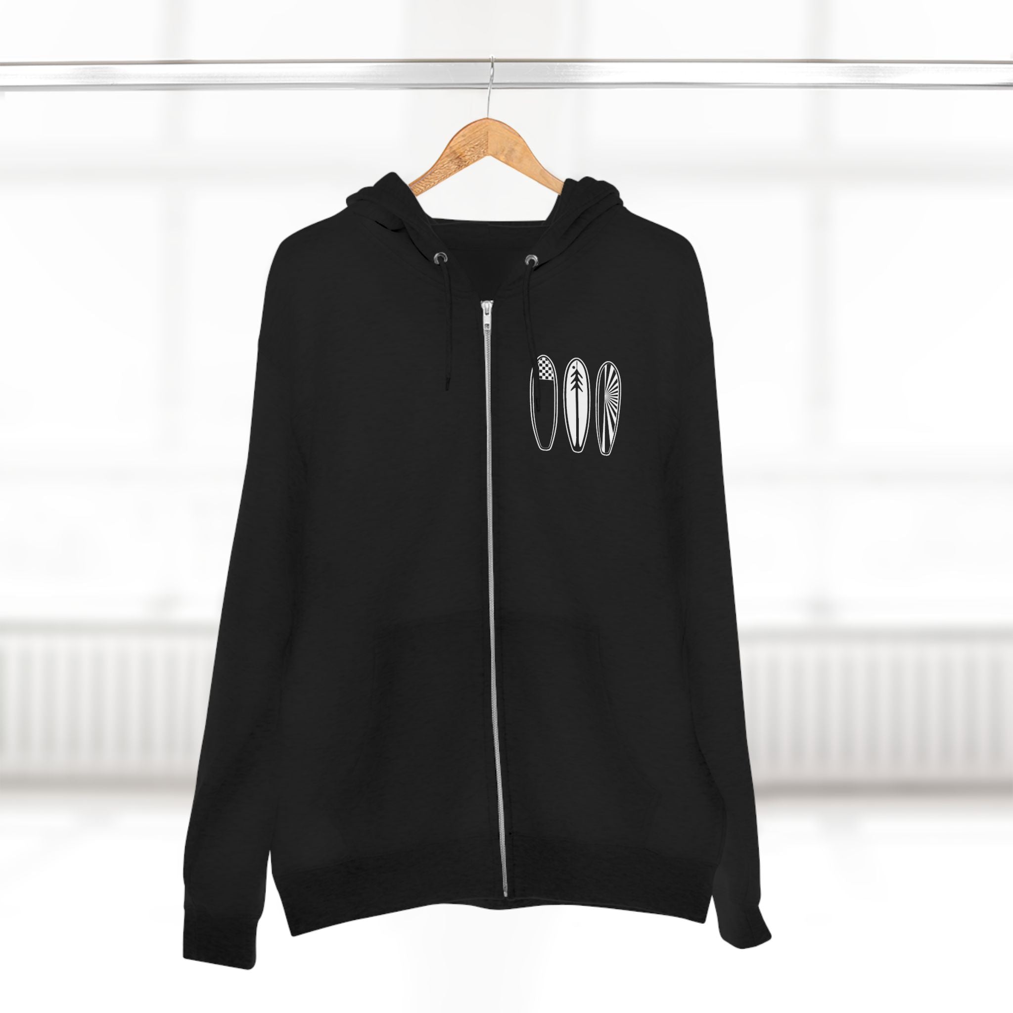 Ventana Three Board Unisex - Zip Cotton Blend Fleece Hoodie