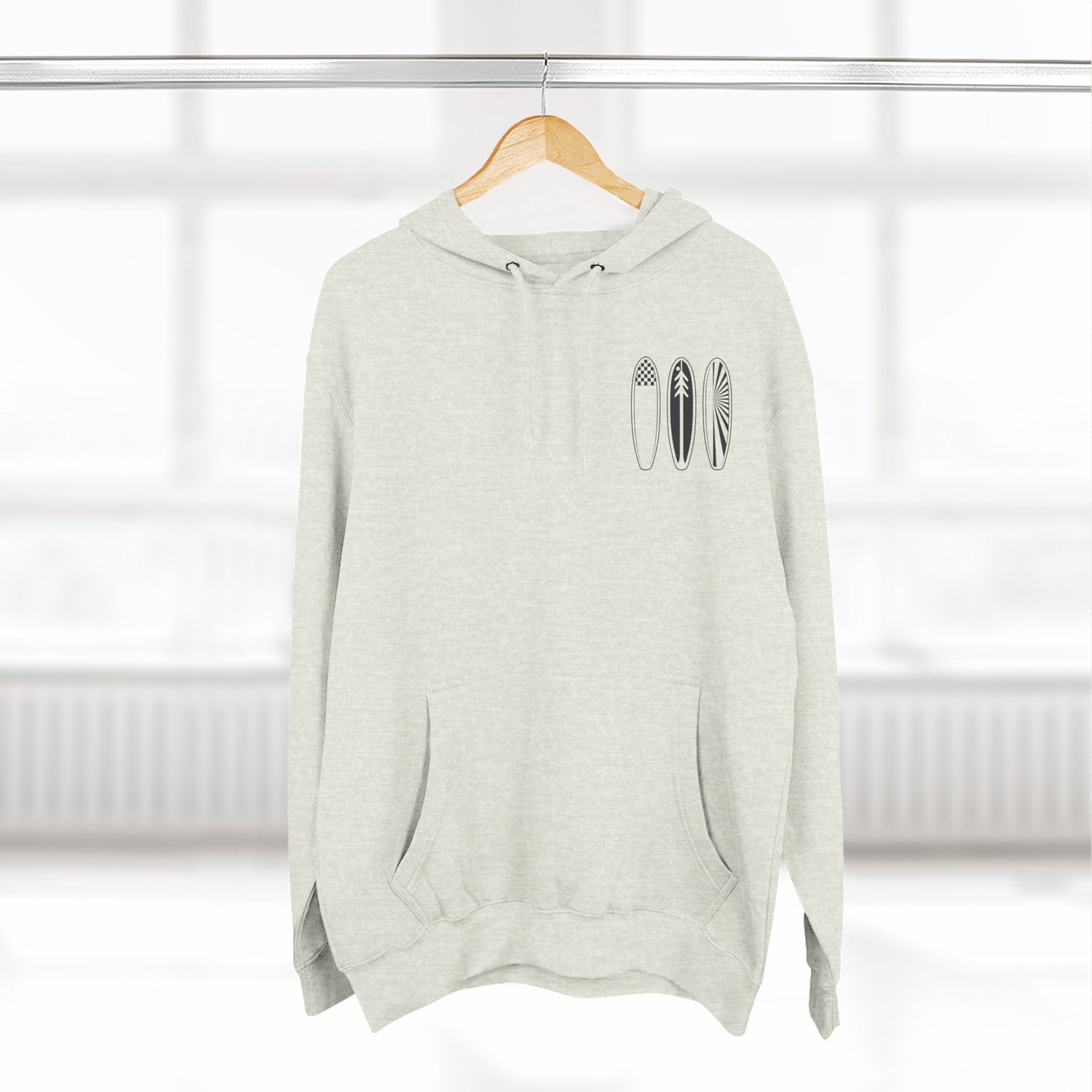 Ventana Three Board - Unisex Pull-Over Cotton Blend Fleece Hoodie