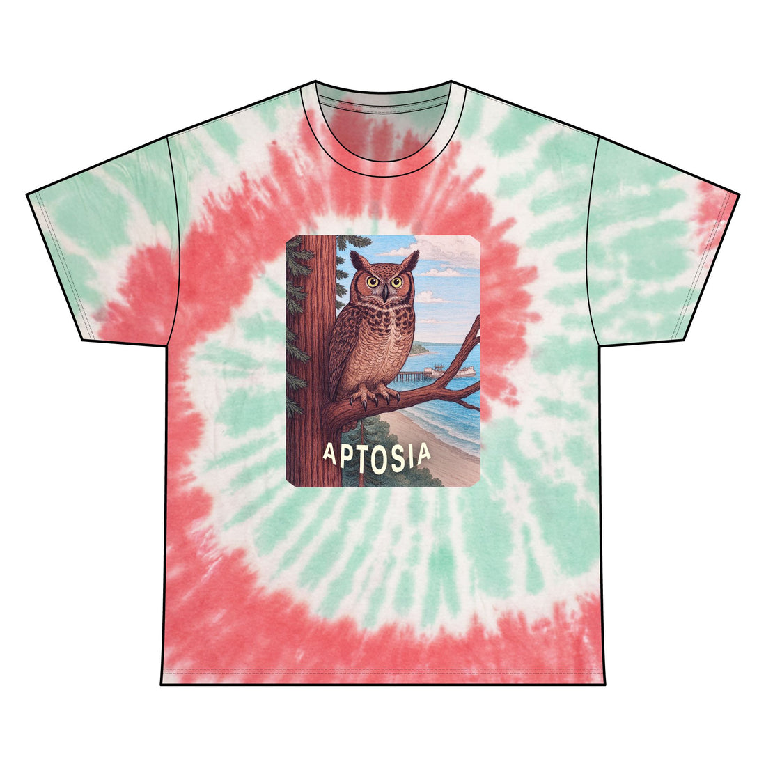 Aptos California Aptosia Owl Tie Dye Unisex - 100% Cotton T-Shirt