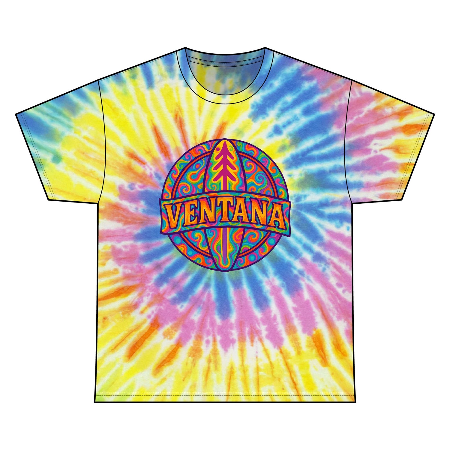 Ventana Psychedelic Treefish Logo Unisex - 100% Cotton T-Shirt