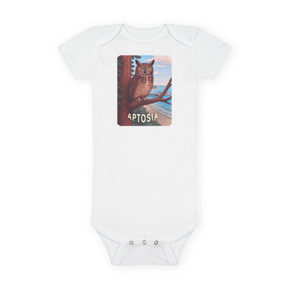 Aptos California Aptosia Owl - Baby Short Sleeve 100% Cotton Onesie