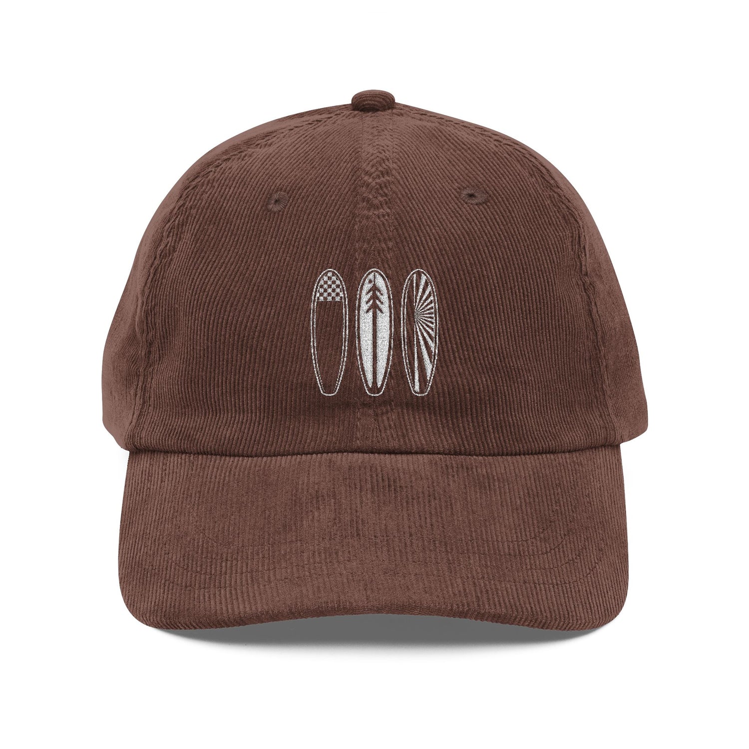 Ventana Three Board Embroidered Corduroy Cap - 100% Cotton
