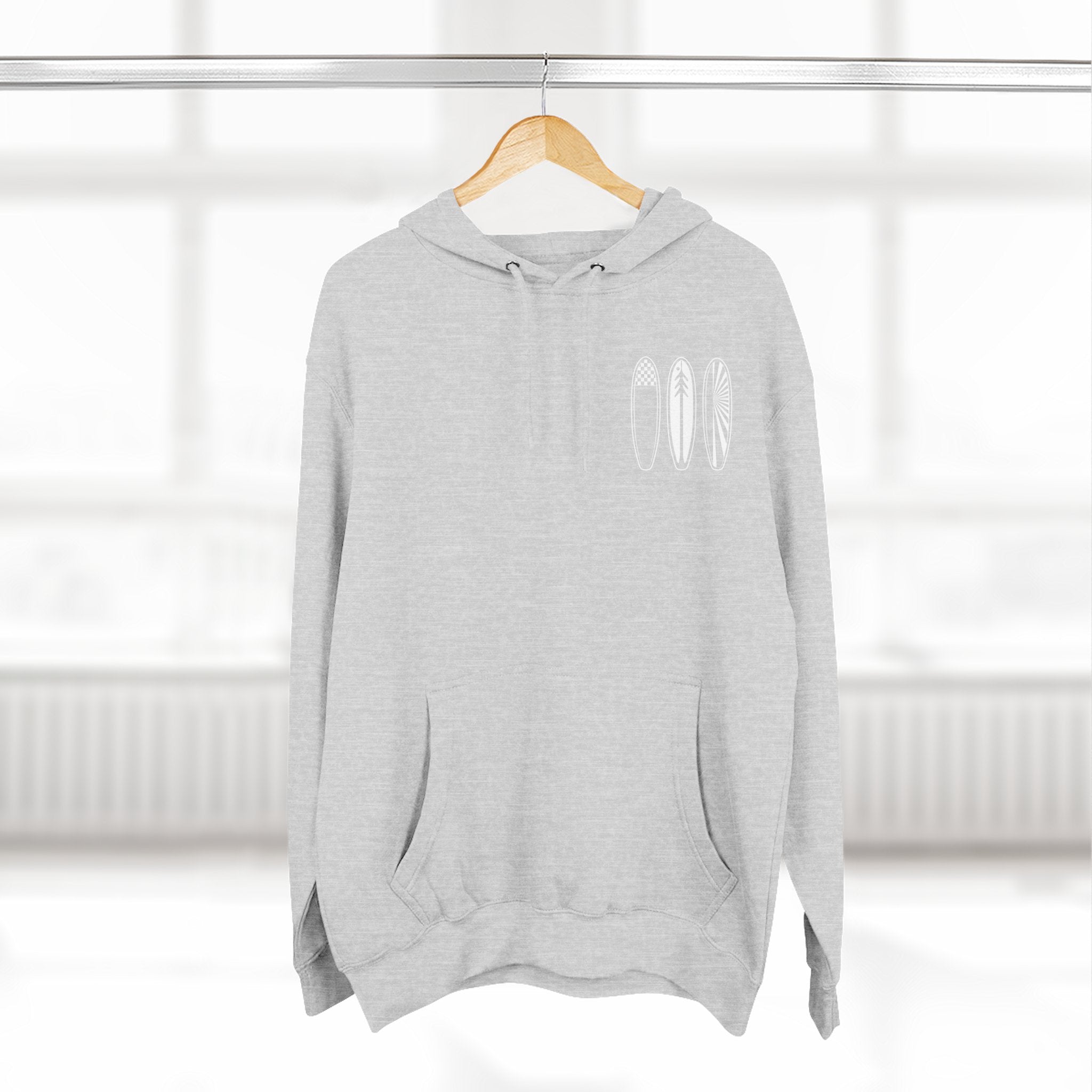 Ventana Three Board - Unisex Pull-Over Cotton Blend Fleece Hoodie