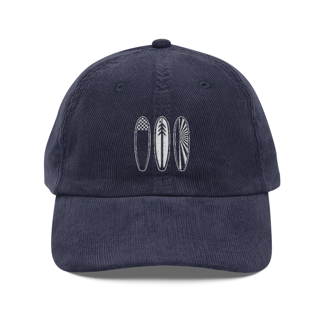Ventana Three Board Embroidered Corduroy Cap - 100% Cotton