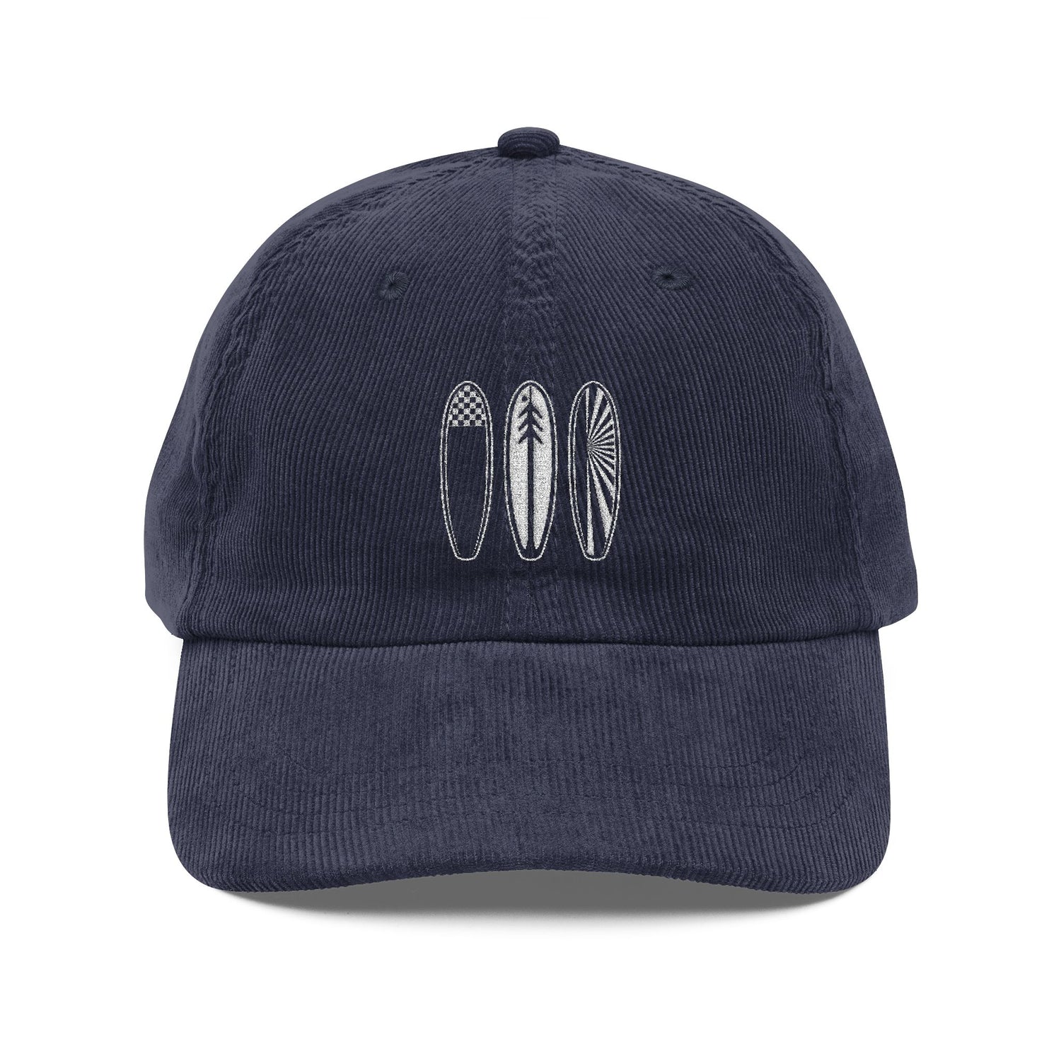 Ventana Three Board Embroidered Corduroy Cap - 100% Cotton