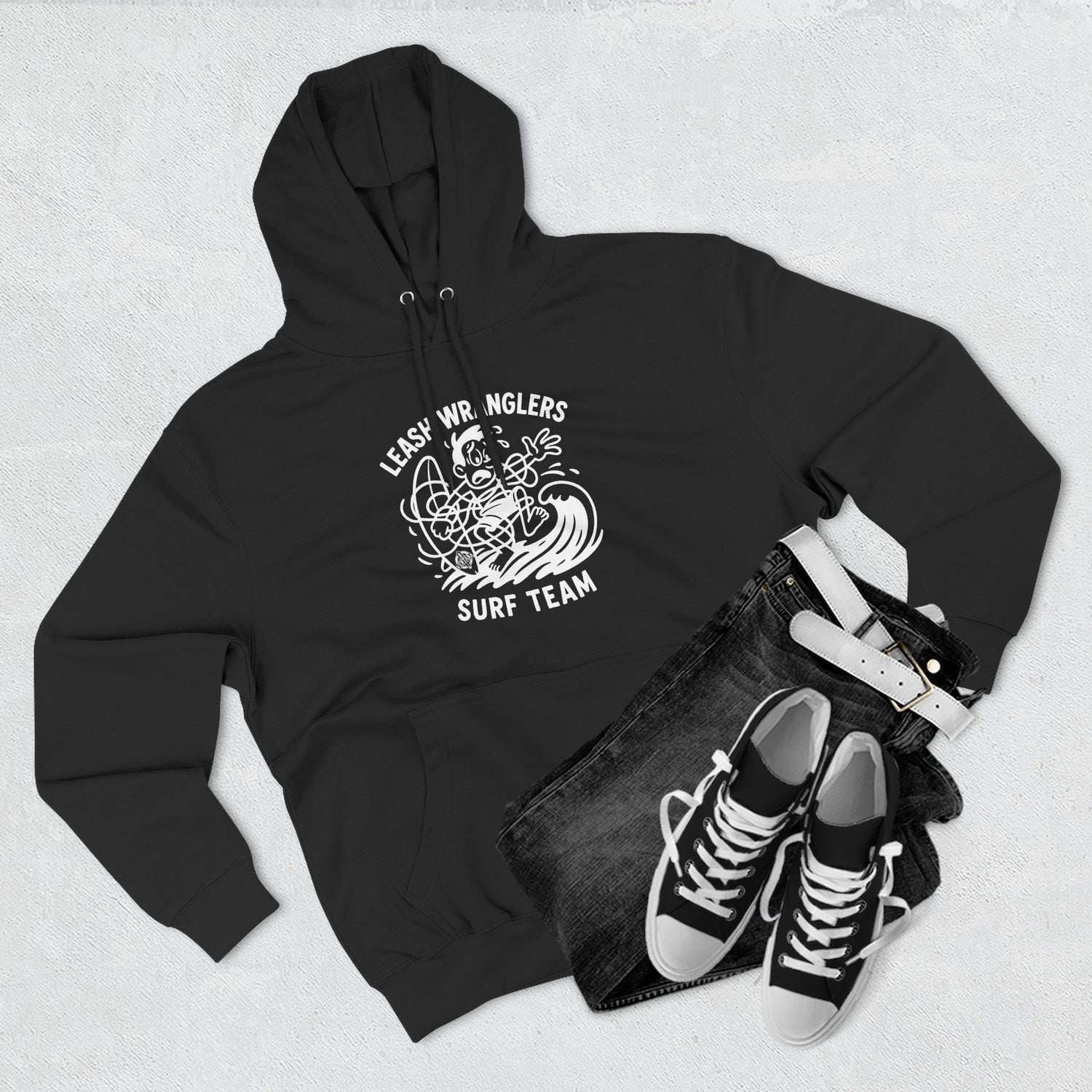 Leash Wranglers Surf Team Unisex - Pull-Over Cotton Blend Fleece Hoodie