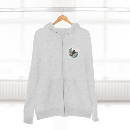 Surf with Otter 841 by Thiago Bianchini Unisex - Zip Cotton Blend Fleece Hoodie