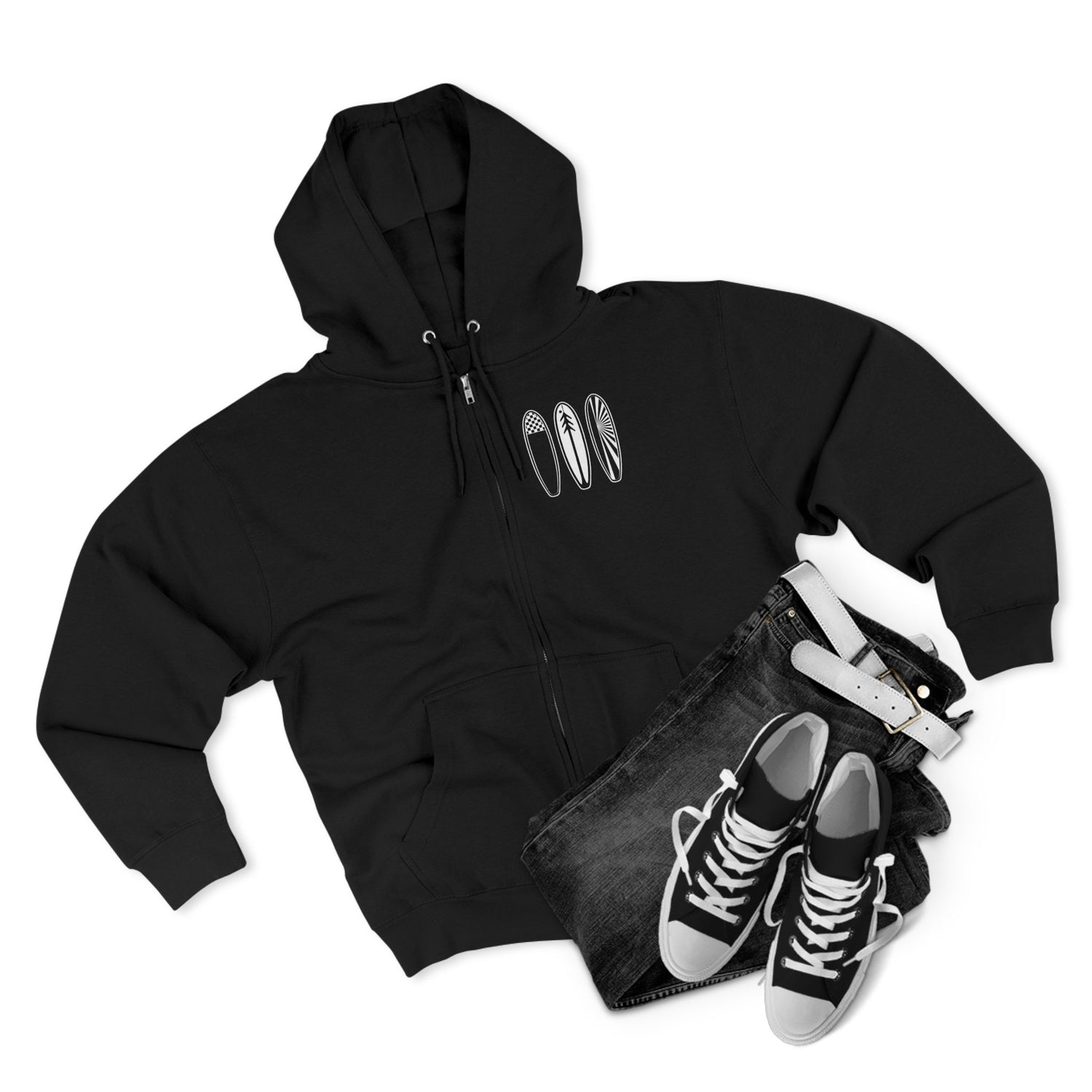 Ventana Three Board Unisex - Zip Cotton Blend Fleece Hoodie