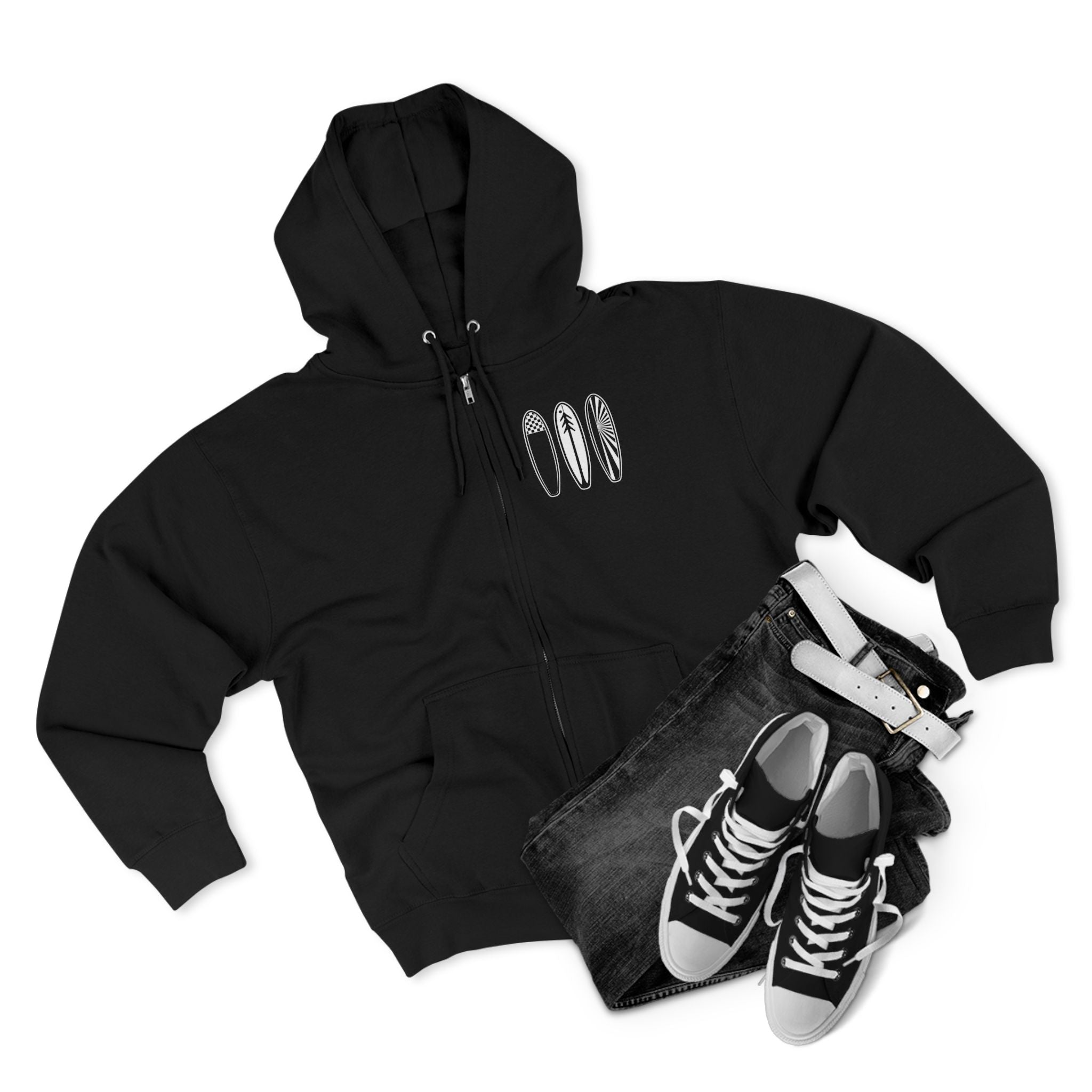 Ventana Three Board Unisex - Zip Cotton Blend Fleece Hoodie