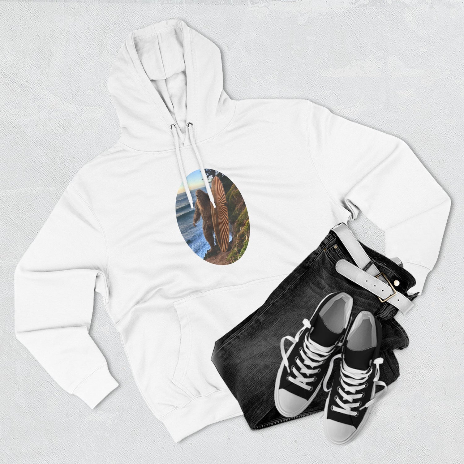 Ventana Real Surfsquatch Unisex - Pull-Over Cotton Blend Fleece Hoodie