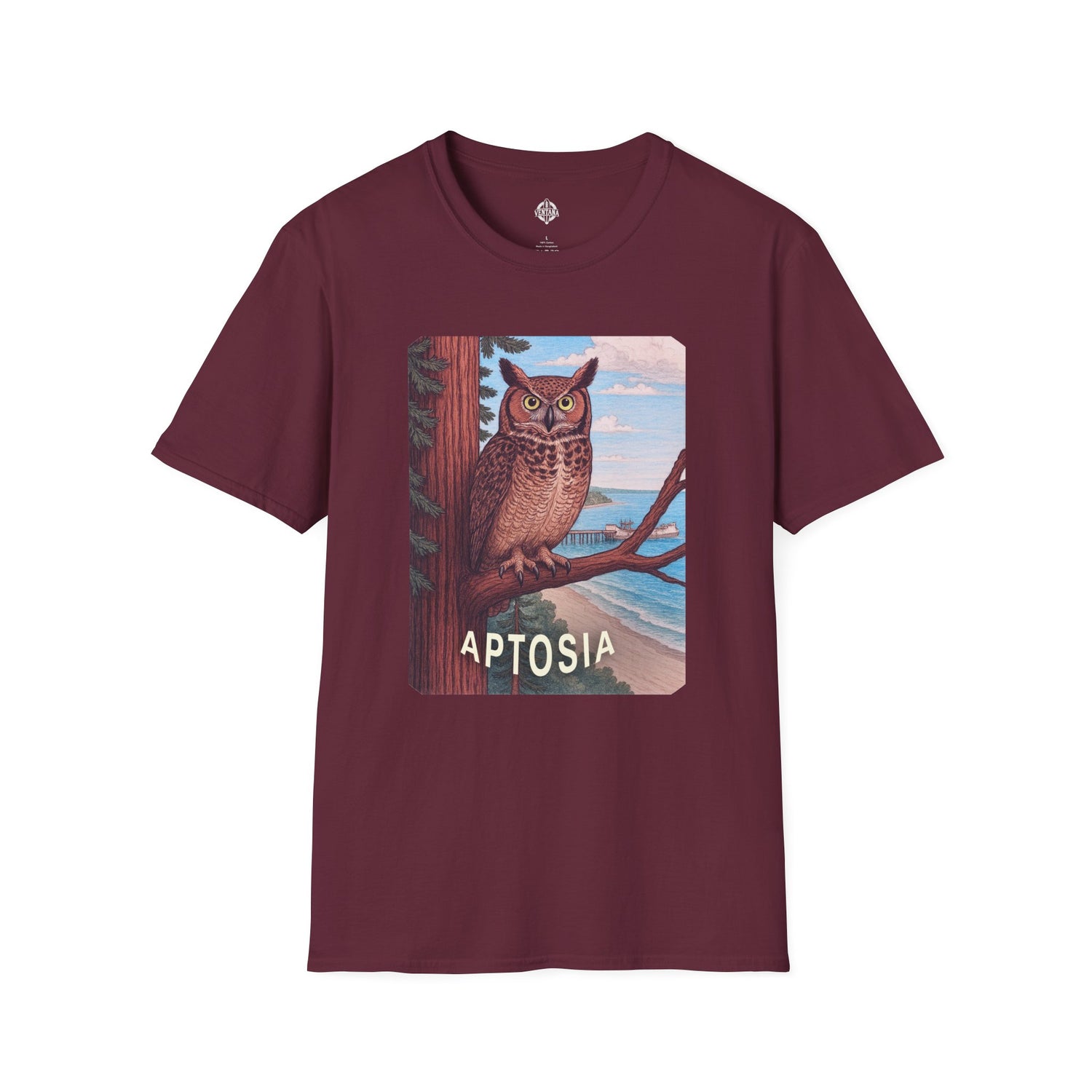 Aptos California Aptosia Owl Unisex - U.S. Cotton T-Shirt
