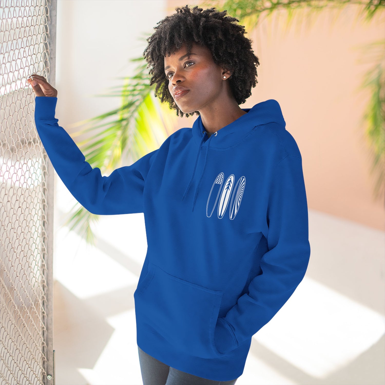 Ventana Three Board - Unisex Pull-Over Cotton Blend Fleece Hoodie