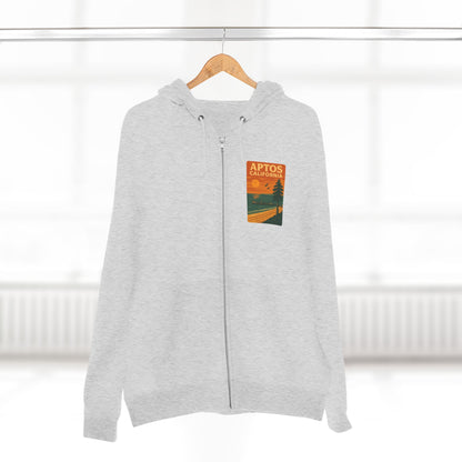 Aptos California Sunset Unisex - Zip Cotton Blend Fleece Hoodie