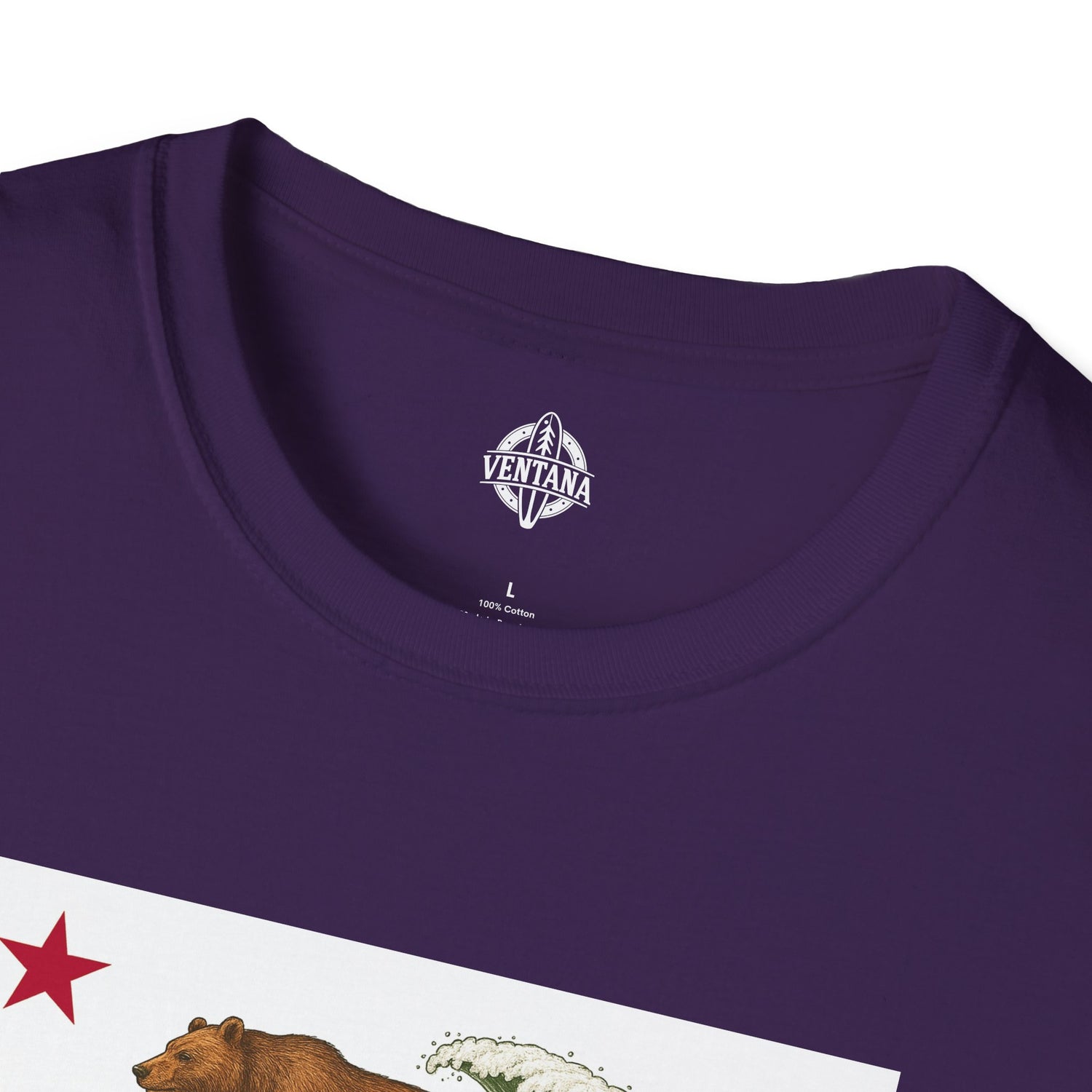 California Surfing Bear Flag Unisex - Soft Style U.S. Cotton T-Shirt