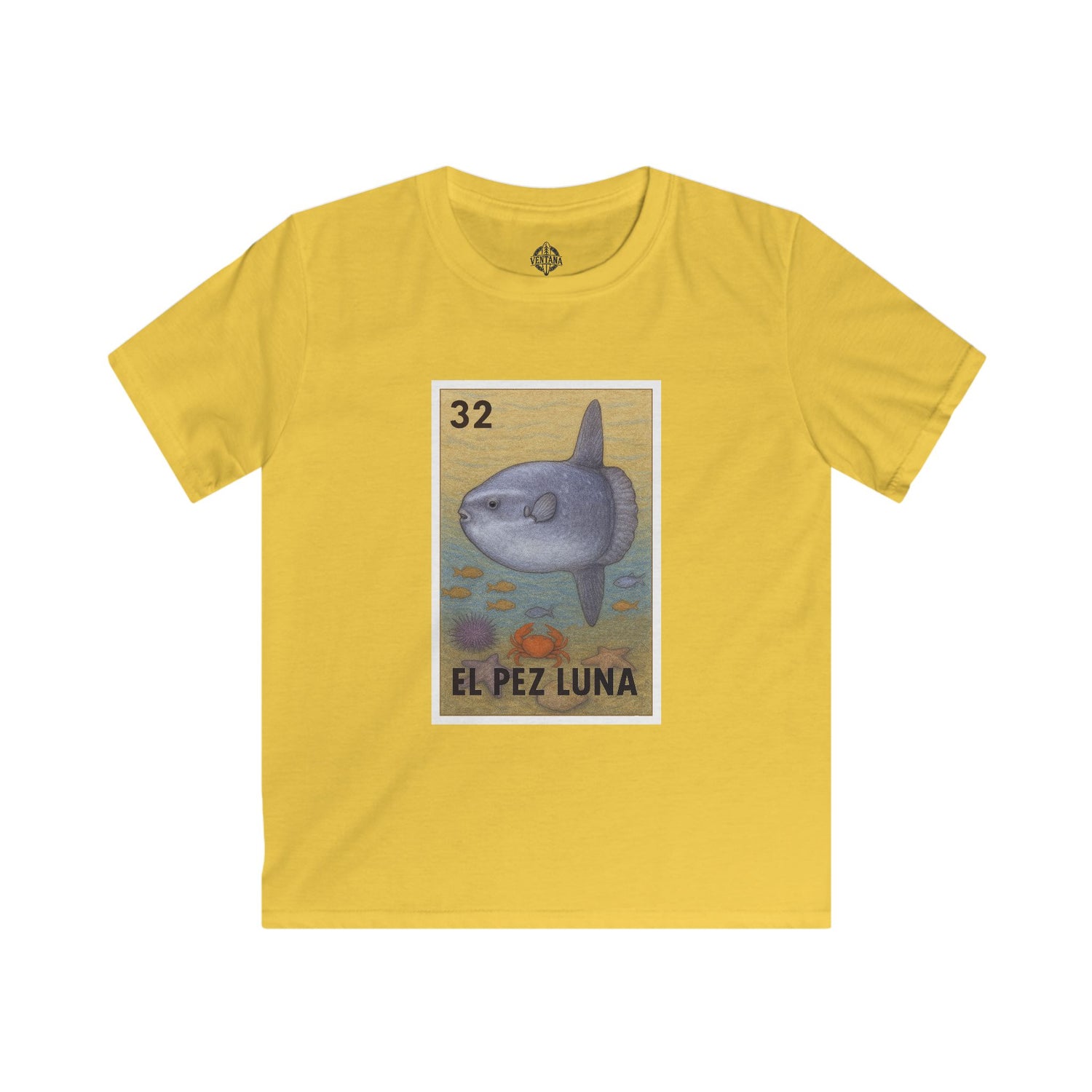 Sunfish Lotería Kids - Soft Style U.S. Cotton T-Shirt (El Pez Luna)
