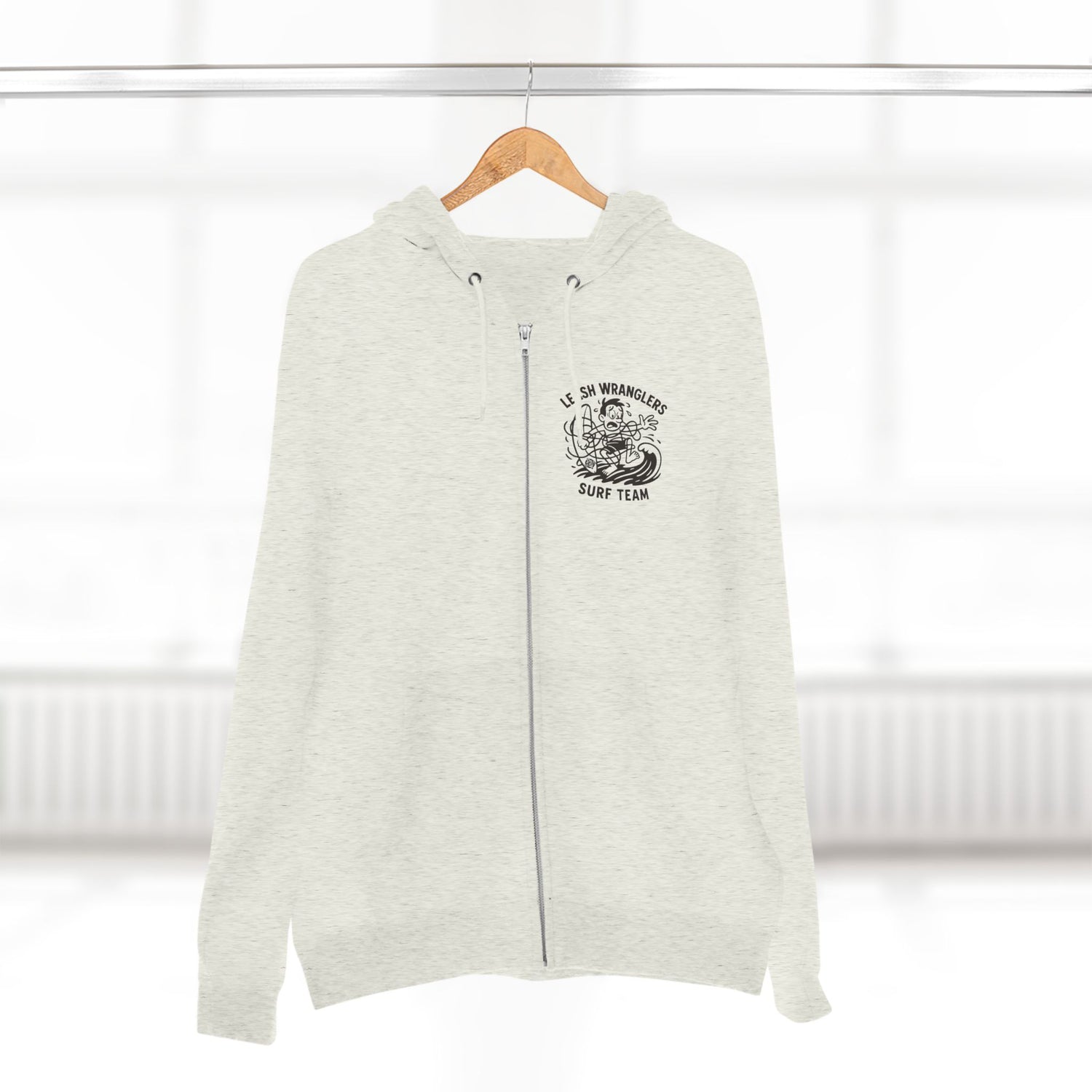 Leash Wranglers Surf Team Unisex - Zip Cotton Blend Fleece Hoodie