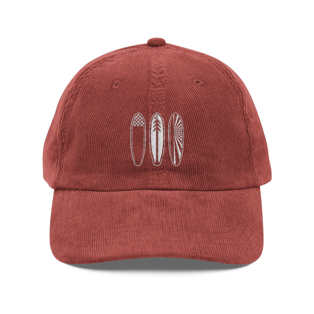 Ventana Three Board Embroidered Corduroy Cap - 100% Cotton