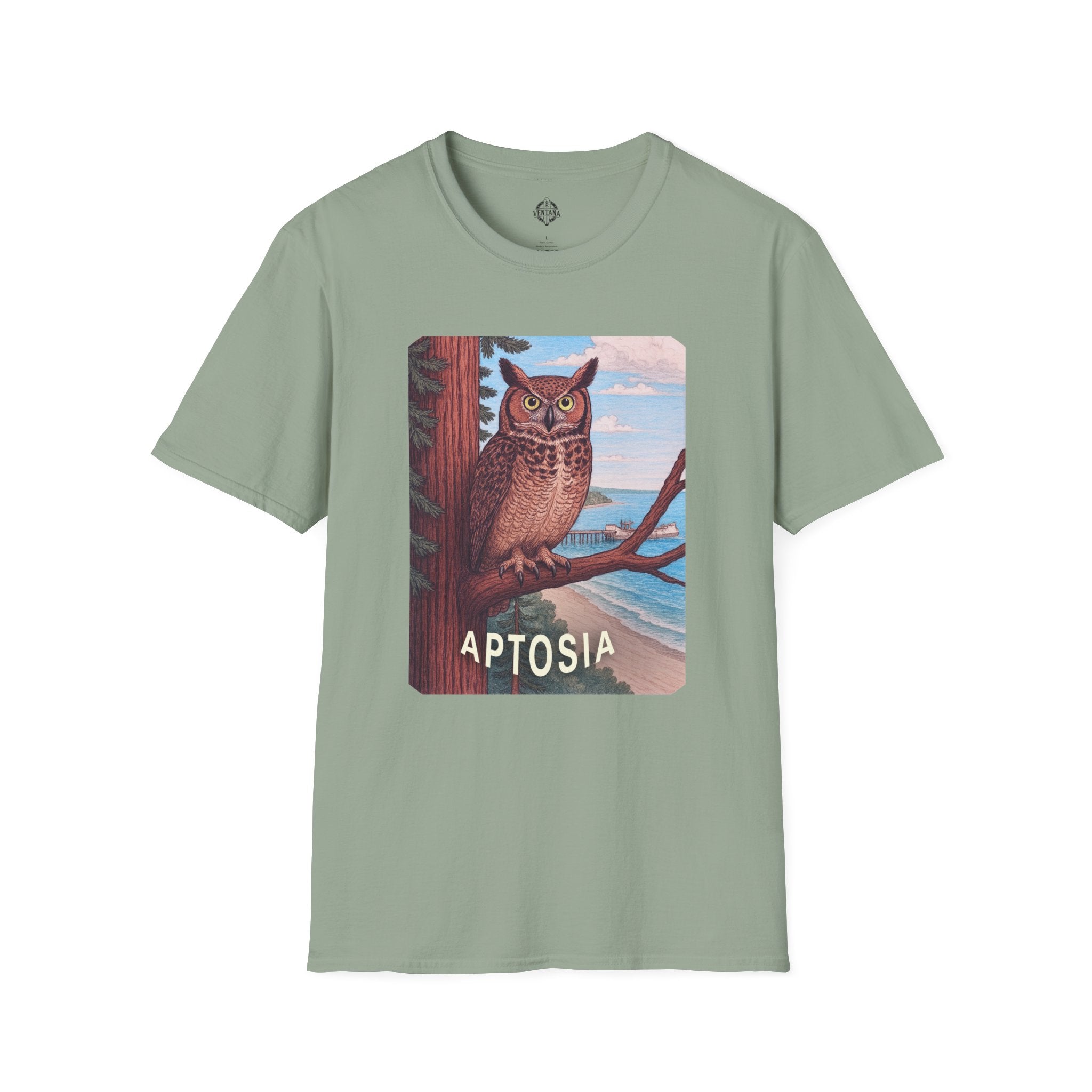 Aptos California Aptosia Owl Unisex - U.S. Cotton T-Shirt