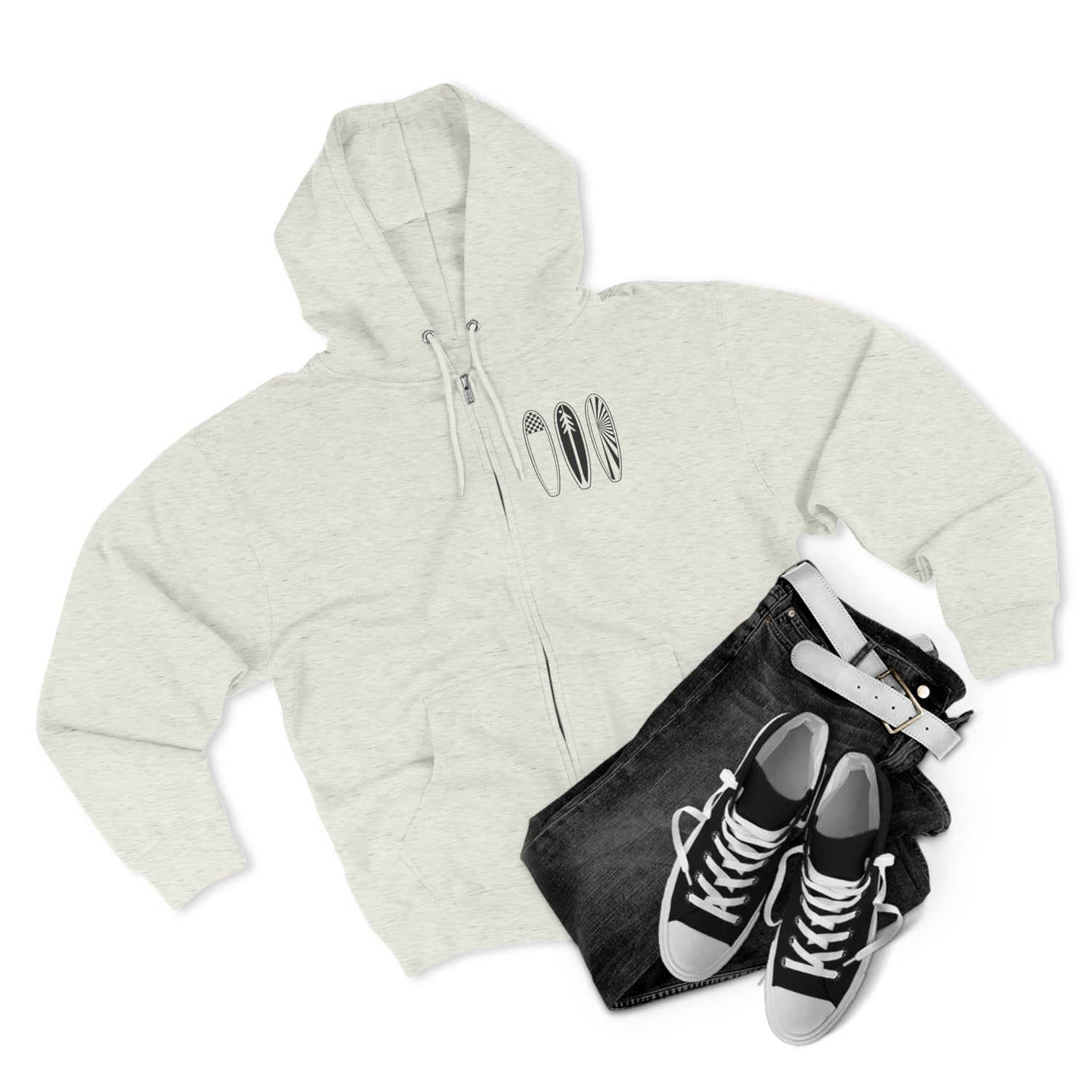 Ventana Three Board Unisex - Zip Cotton Blend Fleece Hoodie