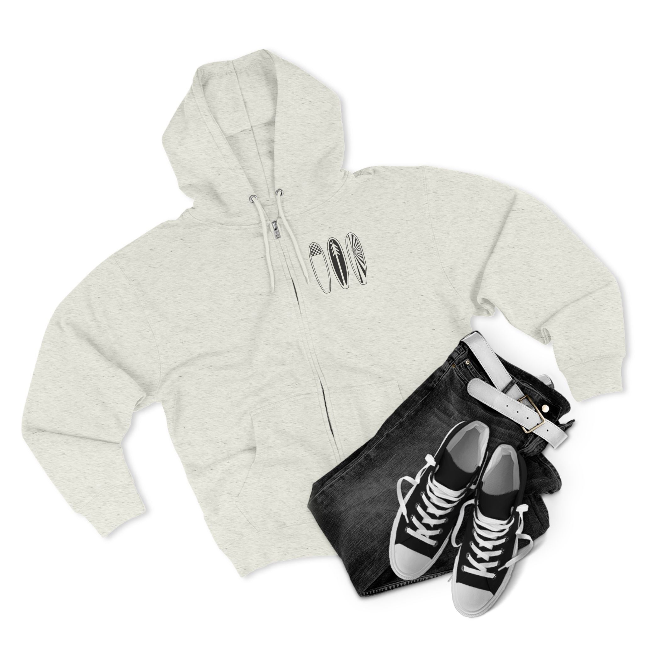 Ventana Three Board Unisex - Zip Cotton Blend Fleece Hoodie
