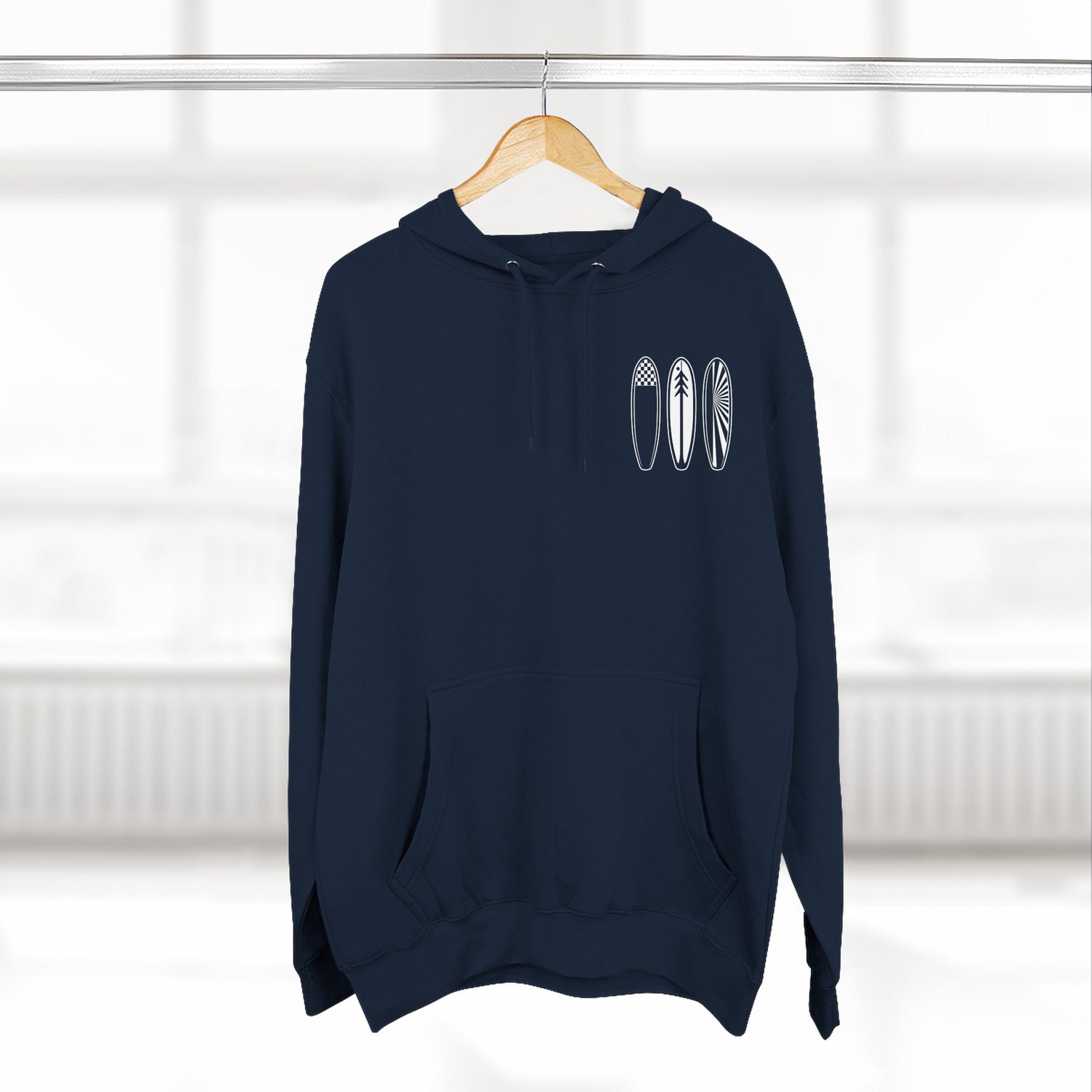 Ventana Three Board - Unisex Pull-Over Cotton Blend Fleece Hoodie