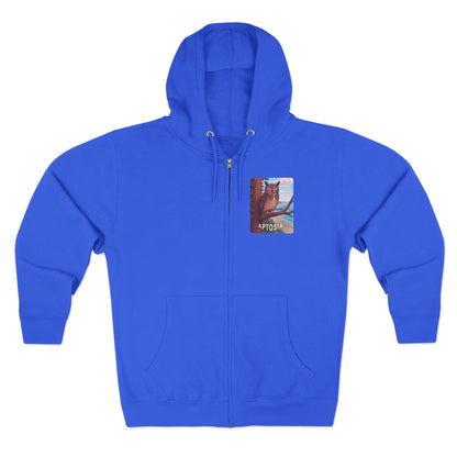 Aptos California Aptosia Owl Unisex - Zip Cotton Blend Fleece Hoodie