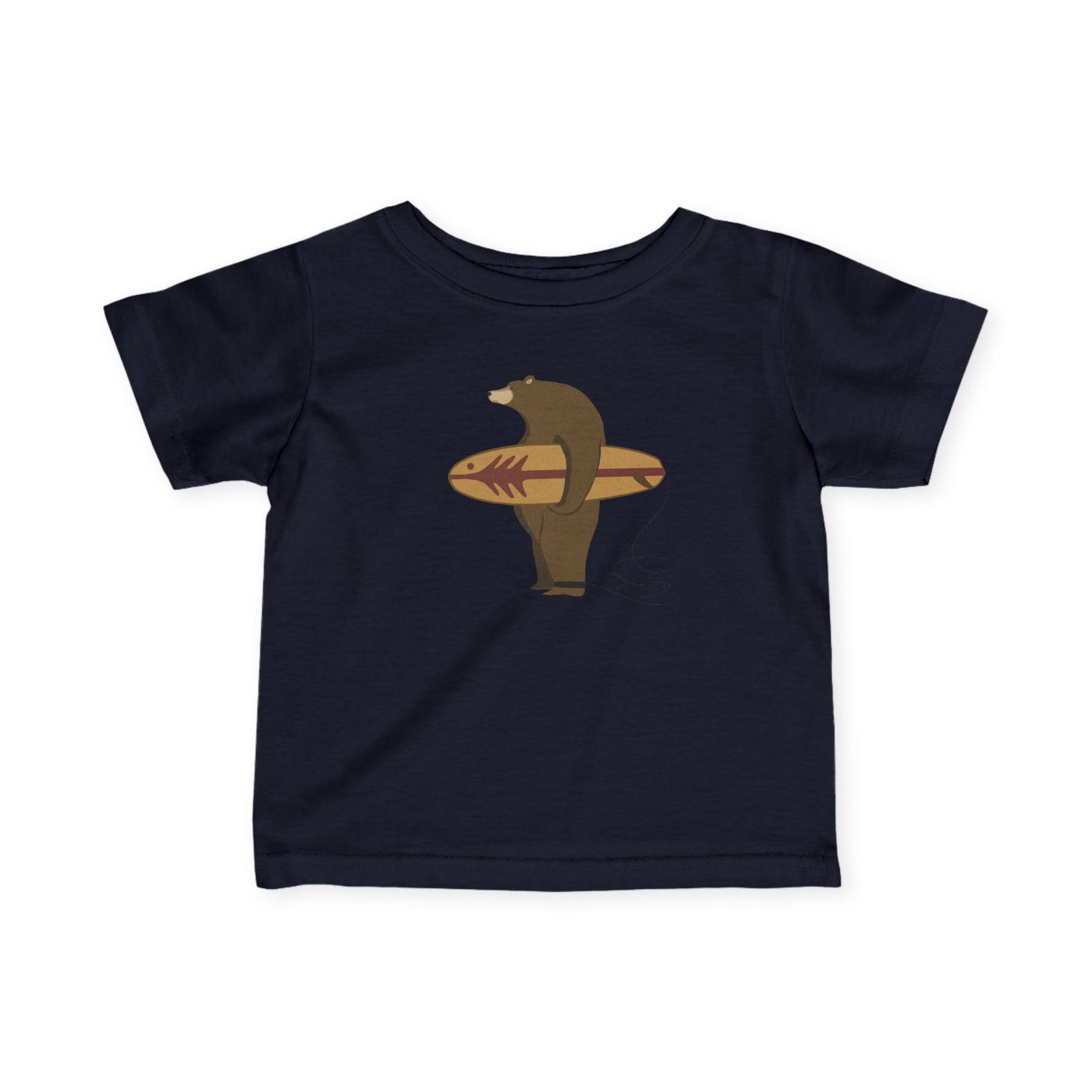 Surfing Grizzly Bear by Fabian Lavater - Infant 100% Cotton T-Shirt