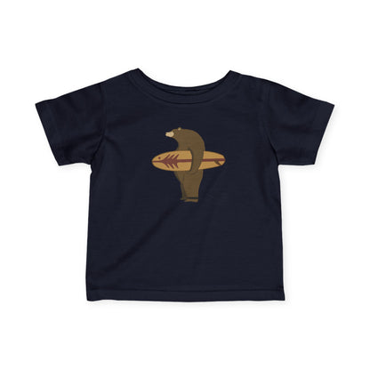 Surfing Grizzly Bear by Fabian Lavater - Infant 100% Cotton T-Shirt