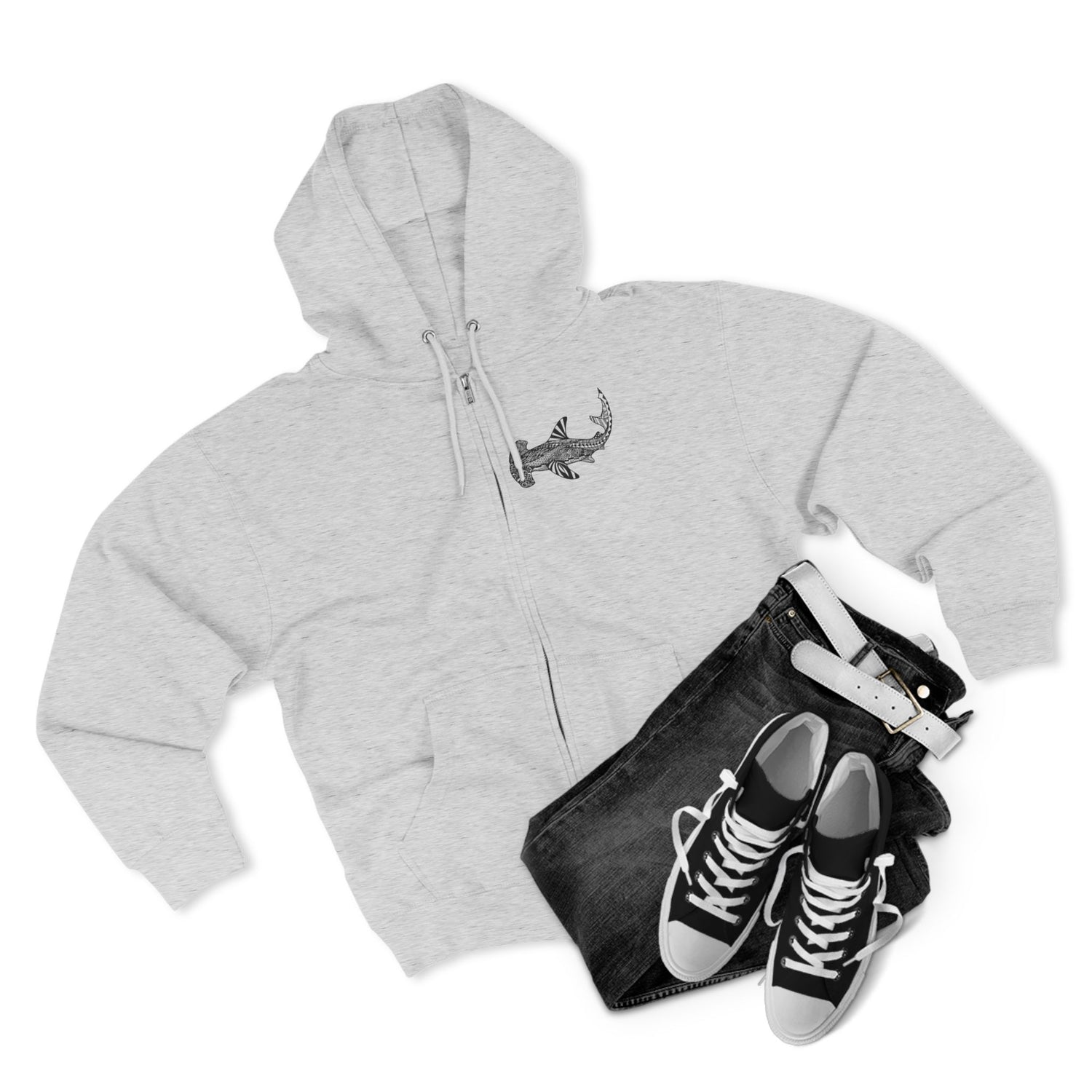 Ventangle Hammerhead Unisex - Zip Cotton Blend Fleece Hoodie