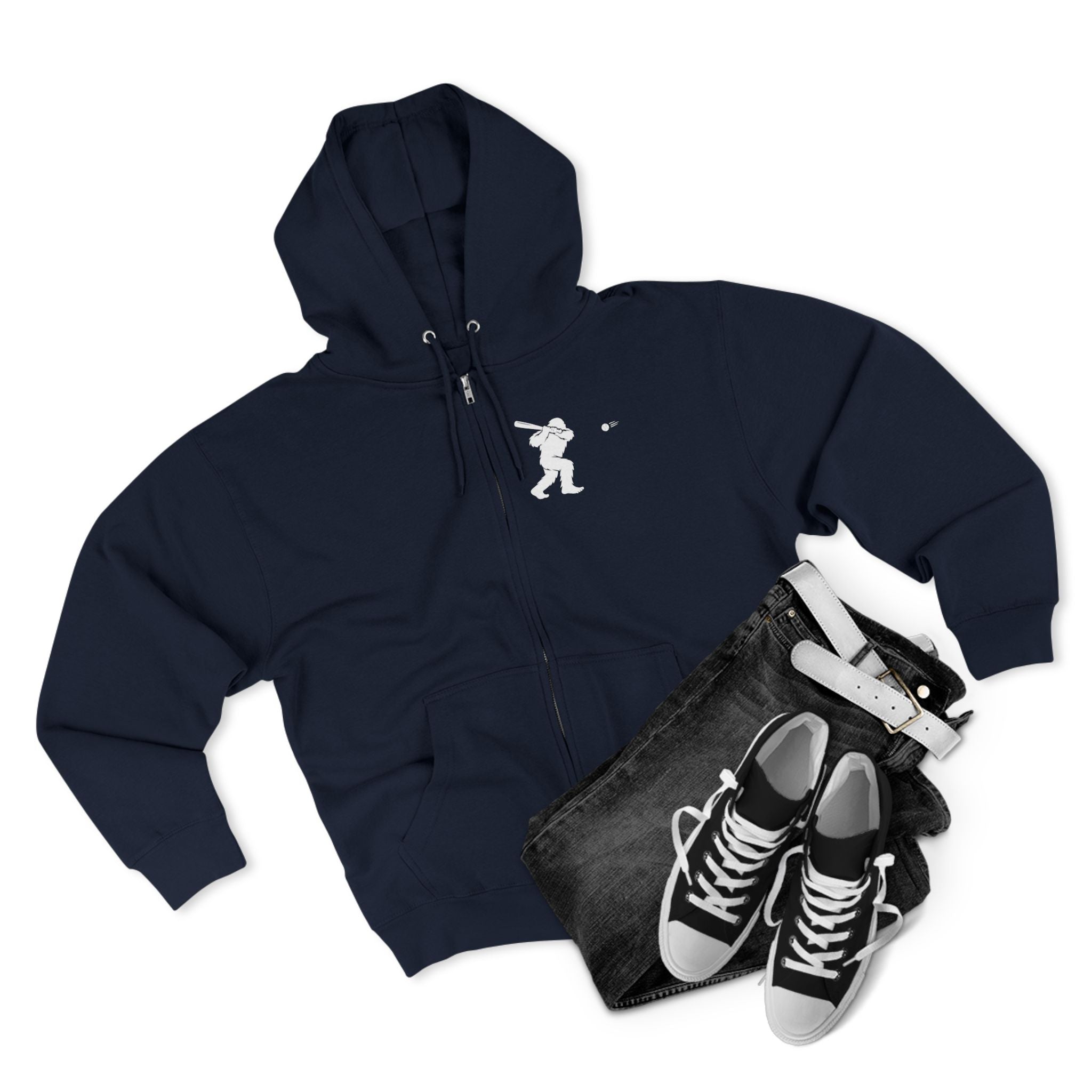 Ventana Sluggersquatch Unisex - Zip Cotton Blend Fleece Hoodie