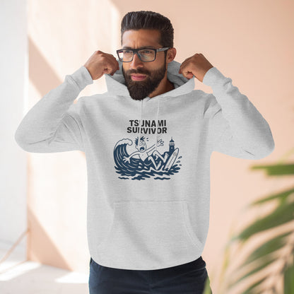 Tsunami Survivor Unisex - Pull-Over Cotton Blend Fleece Hoodie