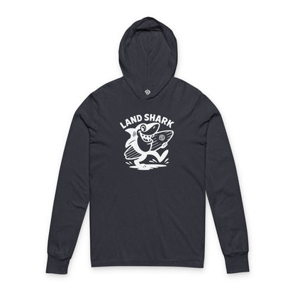 Land Shark Unisex - Cotton Hooded Long Sleeve Hooded T-Shirt