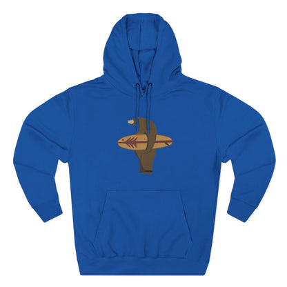 Surfing Grizzly Bear by Fabian Lavater Unisex - Pull-Over Cotton Blend Fleece Hoodie