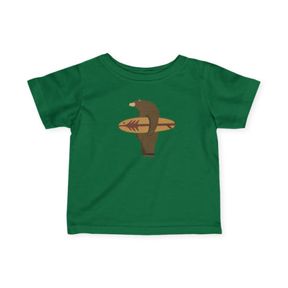 Surfing Grizzly Bear by Fabian Lavater - Infant 100% Cotton T-Shirt