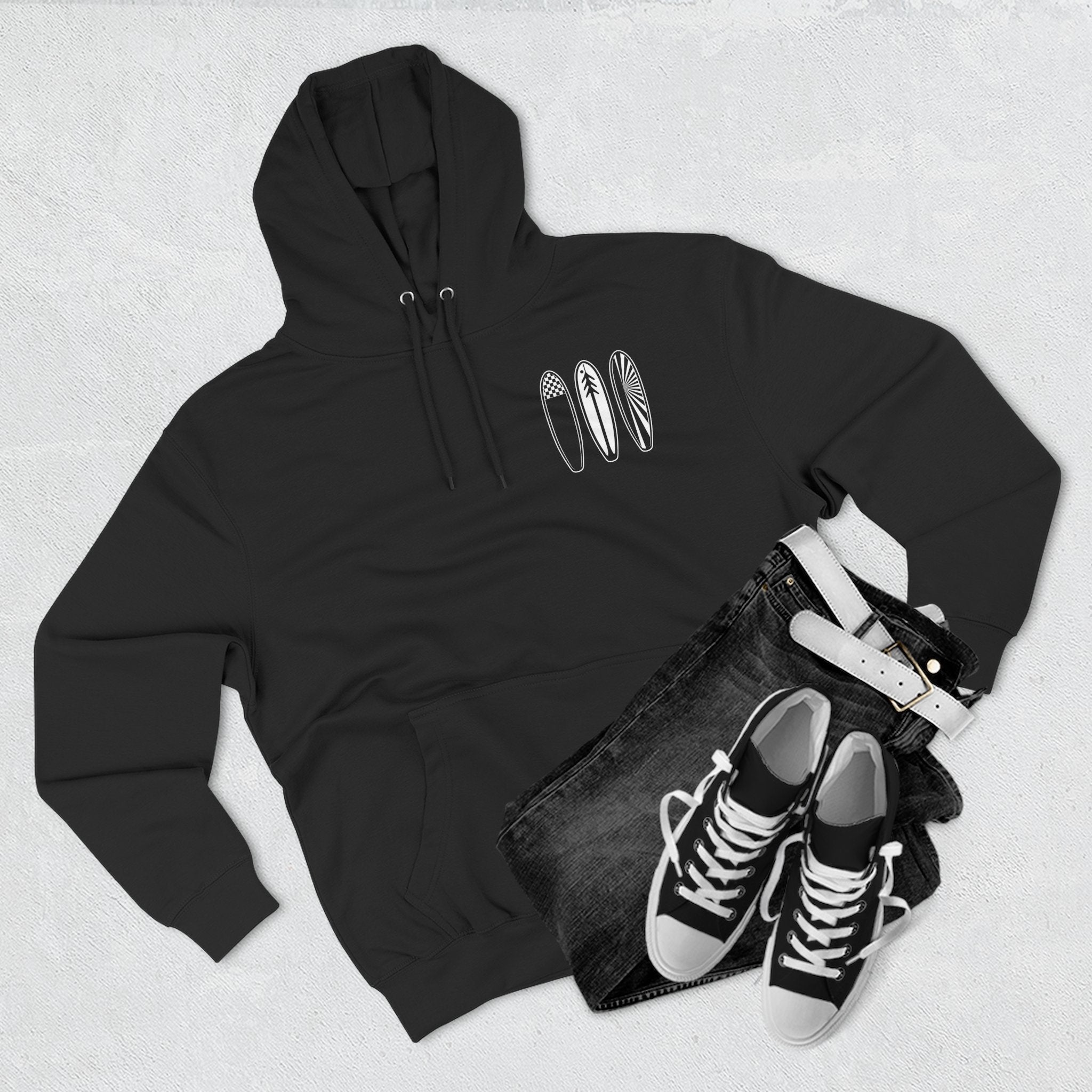 Ventana Three Board - Unisex Pull-Over Cotton Blend Fleece Hoodie