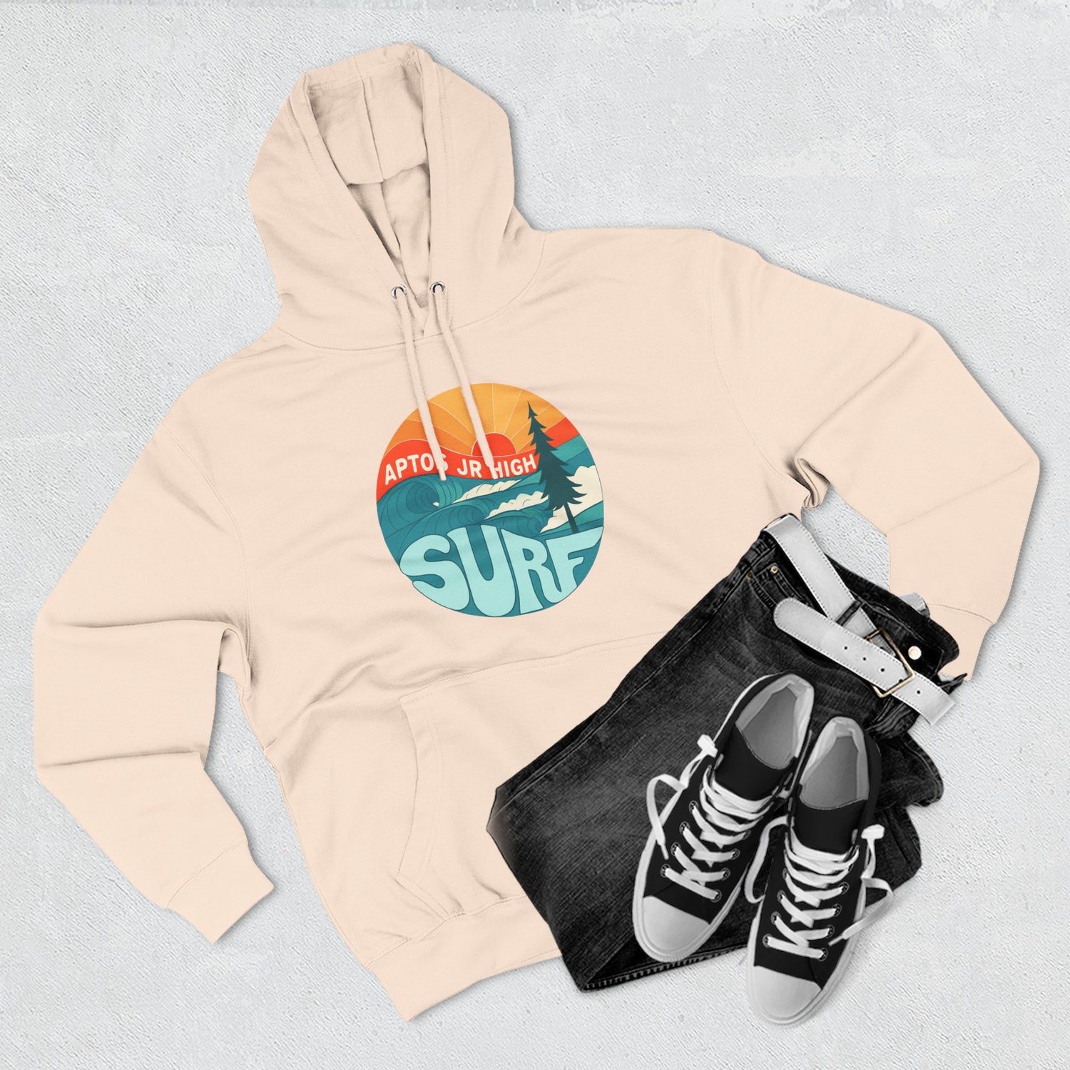 Aptos Junior High Surf Team Sunset Unisex - Pull-Over Cotton Blend Fleece Hoodie