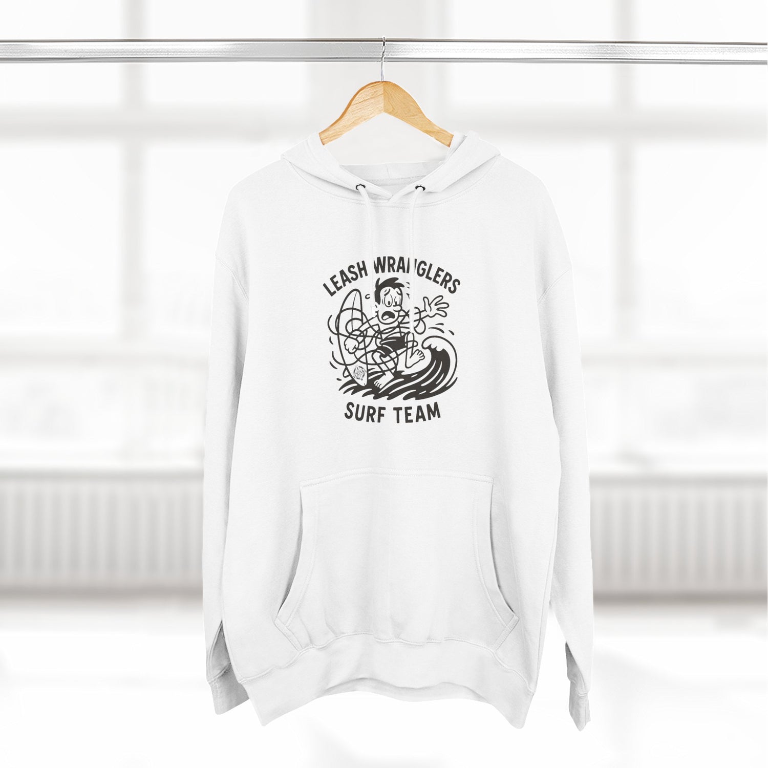 Leash Wranglers Surf Team Unisex - Pull-Over Cotton Blend Fleece Hoodie