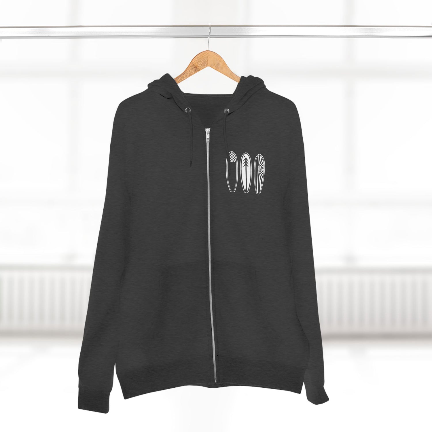 Ventana Three Board Unisex - Zip Cotton Blend Fleece Hoodie