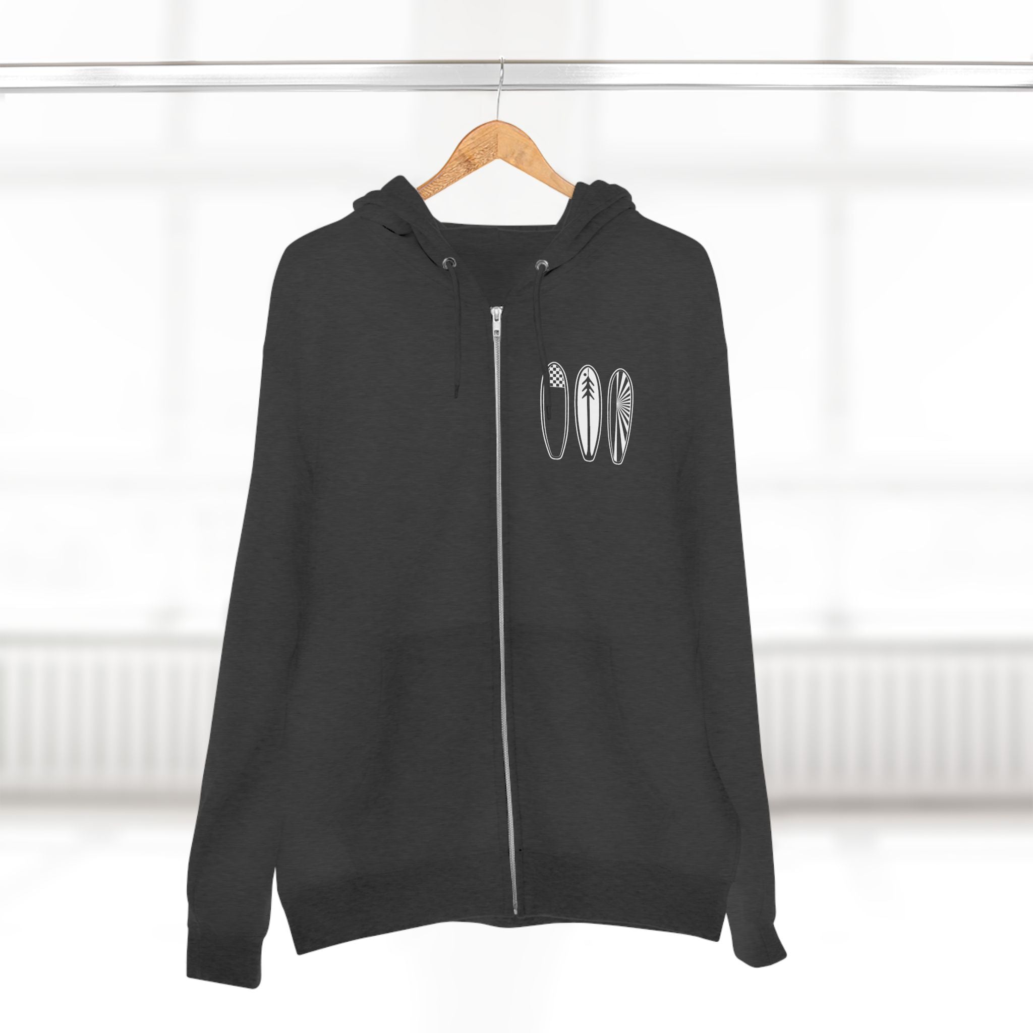 Ventana Three Board Unisex - Zip Cotton Blend Fleece Hoodie