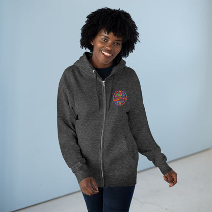 Ventana Psychedelic Treefish Logo Unisex - Zip Cotton Blend Fleece Hoodie
