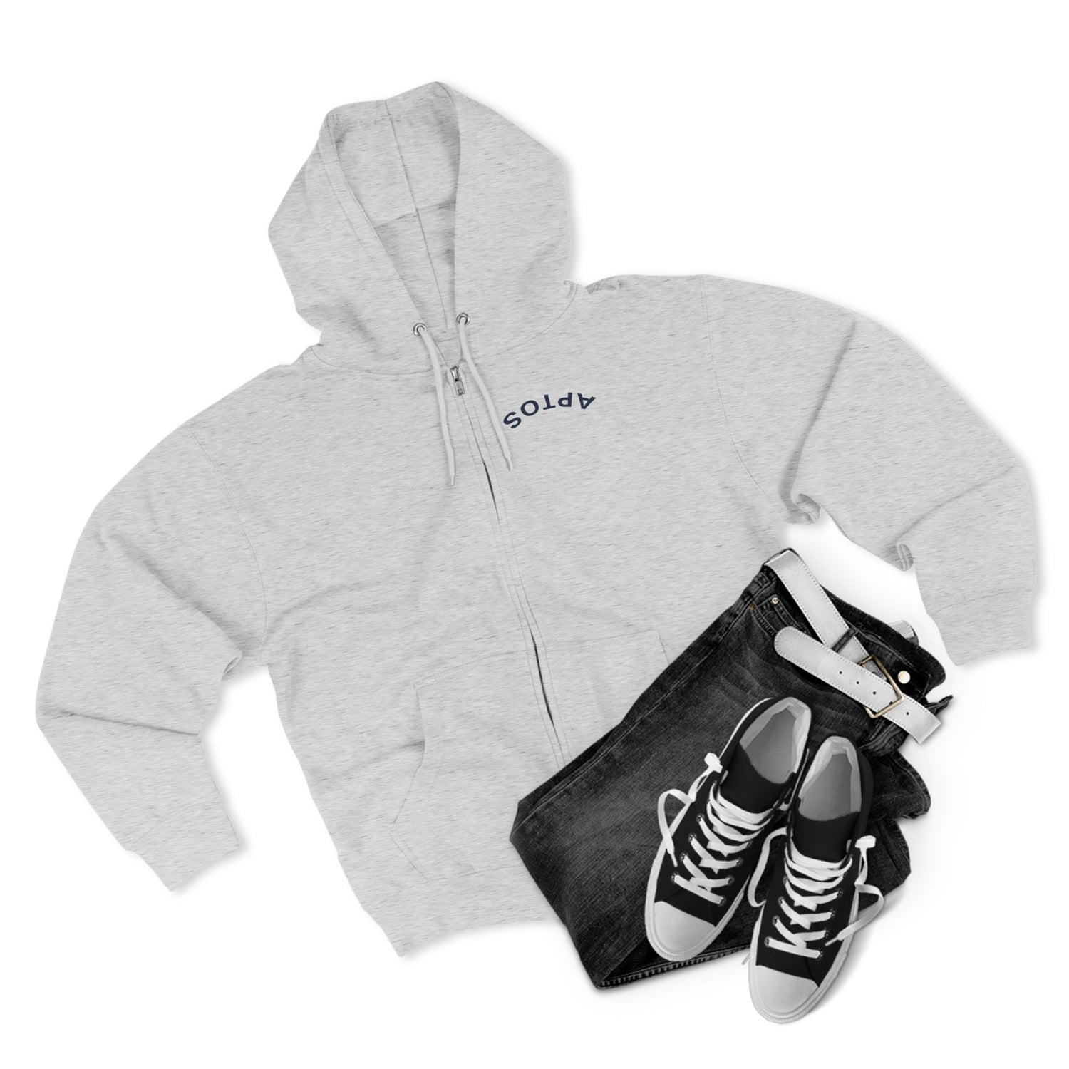 Aptos California Upside Down Unisex - Zip Cotton Blend Fleece Hoodie