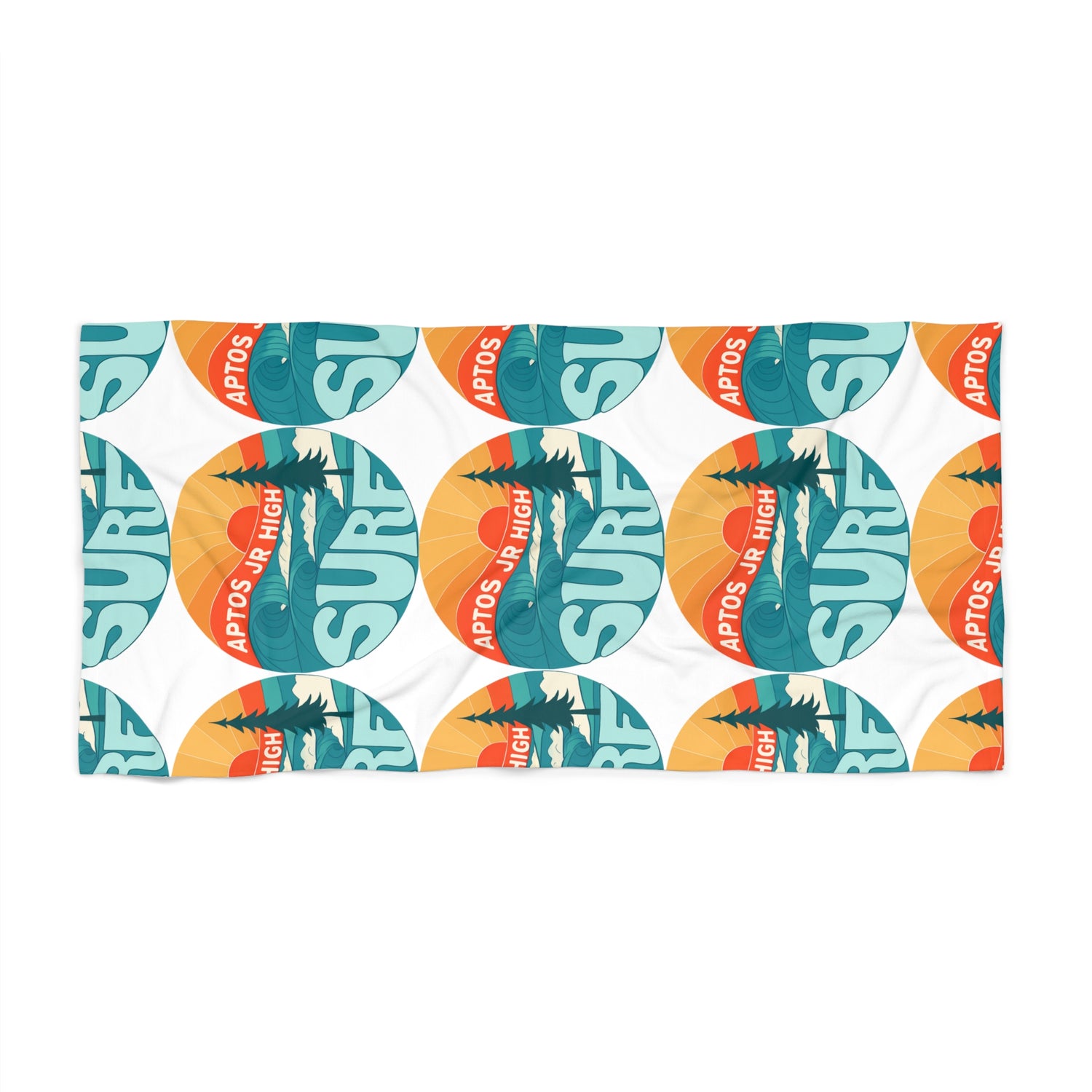 Aptos Junior High Surf Team Sunset - Surf Beach Towel (30&quot; x 60&quot;)