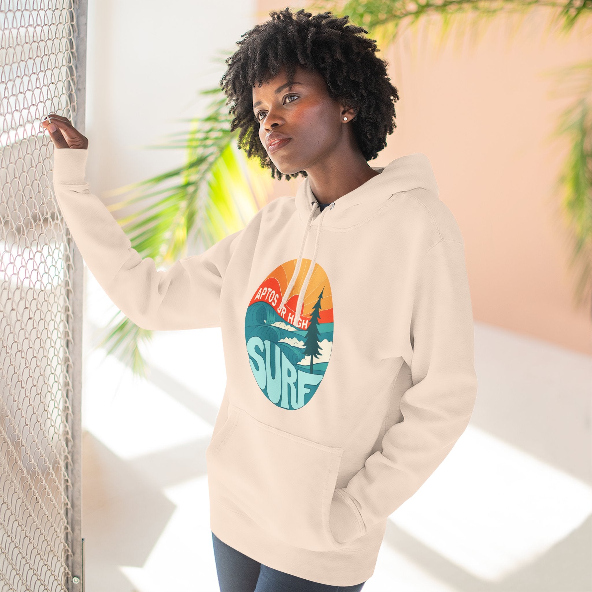 Aptos Junior High Surf Team Sunset Unisex - Pull-Over Cotton Blend Fleece Hoodie